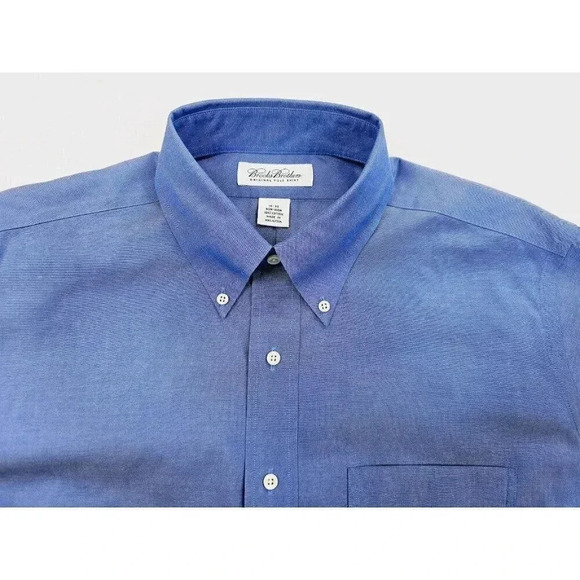 Brooks Brothers Size 16-35 Men's Blue Non Iron Button Down Long Sleeve Shirt NWT - Picture 5 of 10